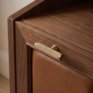 Aure Mercer T-Bar Knob - Knurled - Satin brass