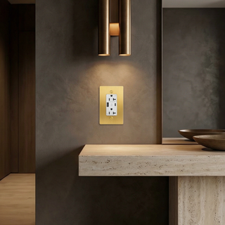 Satin Brass Duplex Outlet with USB-C & USB-A - 1G