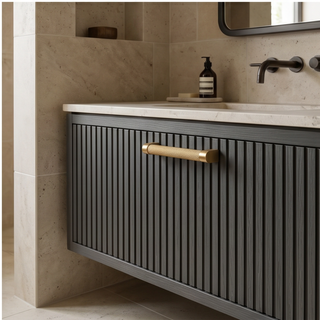 Aure Huxley Block Pull – Satin Brass