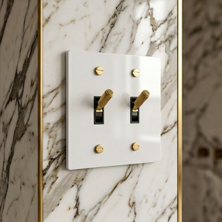 2G Toggle Switch White & Brass