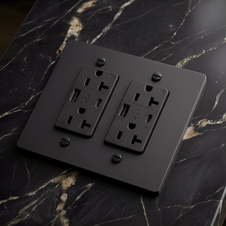 Matte Black Duplex Outlet with USB-C & USB-A - 2G