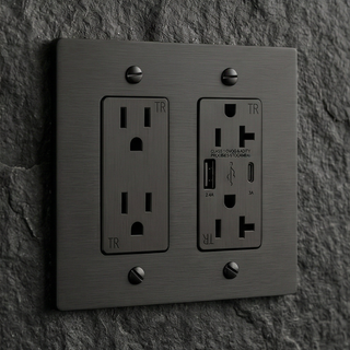 Matte Black Outlet + Outlet with USB-C & USB-A 2G