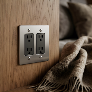 Stainless Steel Duplex Outlet - 2G