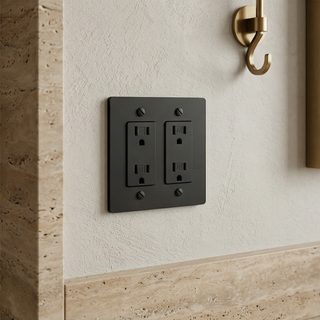 Duplex Outlet Matte Black - 2G