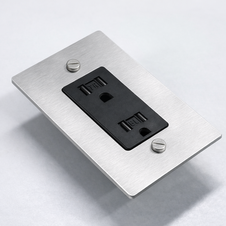 Stainless Steel Duplex Outlet - 1G