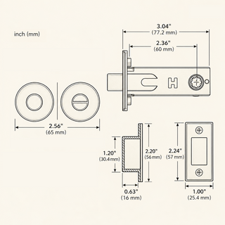 Round Privacy Thumb Turn