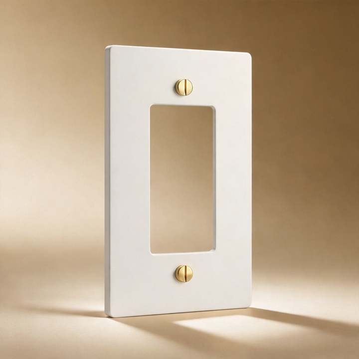 Ivory White & Brass Cover Plate - 1G