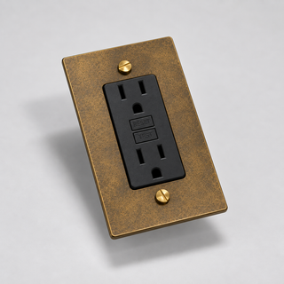 Duplex Outlet — Aged Brass · 1-Gang · GFCI – Black — configuration render