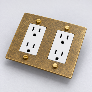 Aged Brass 2-Gang Duplex – White — configuration render