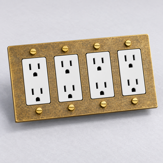 Aged Brass 4-Gang Duplex – White — configuration render