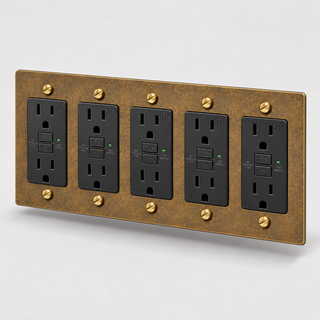 Aged Brass 5-Gang GFCI – Black — configuration render
