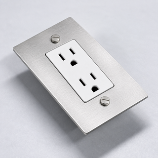 Duplex Outlet — Brushed Nickel · 1-Gang · Duplex – White — configuration render
