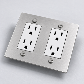 Duplex Outlet — Brushed Nickel · 2-Gang · Duplex – White — configuration render