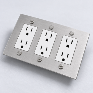 Duplex Outlet — Brushed Nickel · 3-Gang · Duplex – White — configuration render