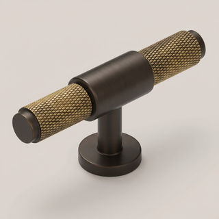 Aure Dalton T-Bar Knob – Matte Black / Brass