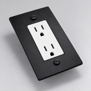 Duplex Outlet — Matte Black · 1-Gang · Duplex – White — configuration render
