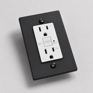 Duplex Outlet — Matte Black · 1-Gang · GFCI – White — configuration render
