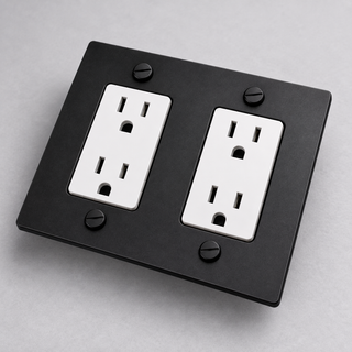 Duplex Outlet — Matte Black · 2-Gang · Duplex – White — configuration render