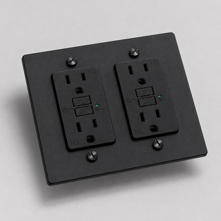 Aure Maison Matte Black · 2-Gang · GFCI – Black — configuration render