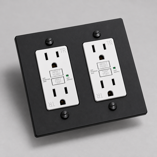 Duplex Outlet — Matte Black · 2-Gang · GFCI – White — configuration render