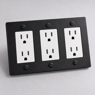 Duplex Outlet — Matte Black · 3-Gang · Duplex – White — configuration render