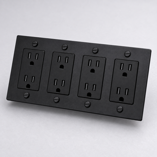 Aure Maison Matte Black · 4-Gang · Duplex – Black — configuration render
