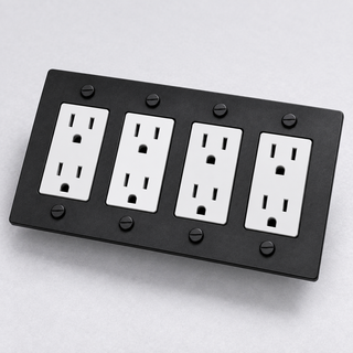 Duplex Outlet — Matte Black · 4-Gang · Duplex – White — configuration render