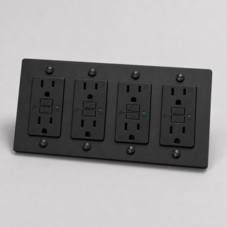 Aure Maison Matte Black · 4-Gang · GFCI – Black — configuration render