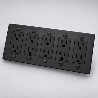 Aure Maison Matte Black · 5-Gang · Duplex – Black — configuration render