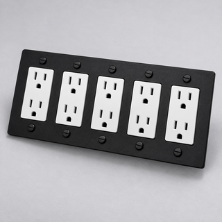Duplex Outlet — Matte Black · 5-Gang · Duplex – White — configuration render