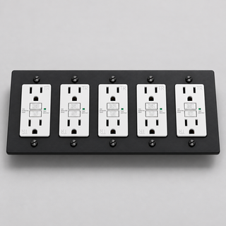 Duplex Outlet — Matte Black · 5-Gang · GFCI – White — configuration render