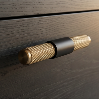 Aure Dalton T-Bar Knob – Matte Black / Brass