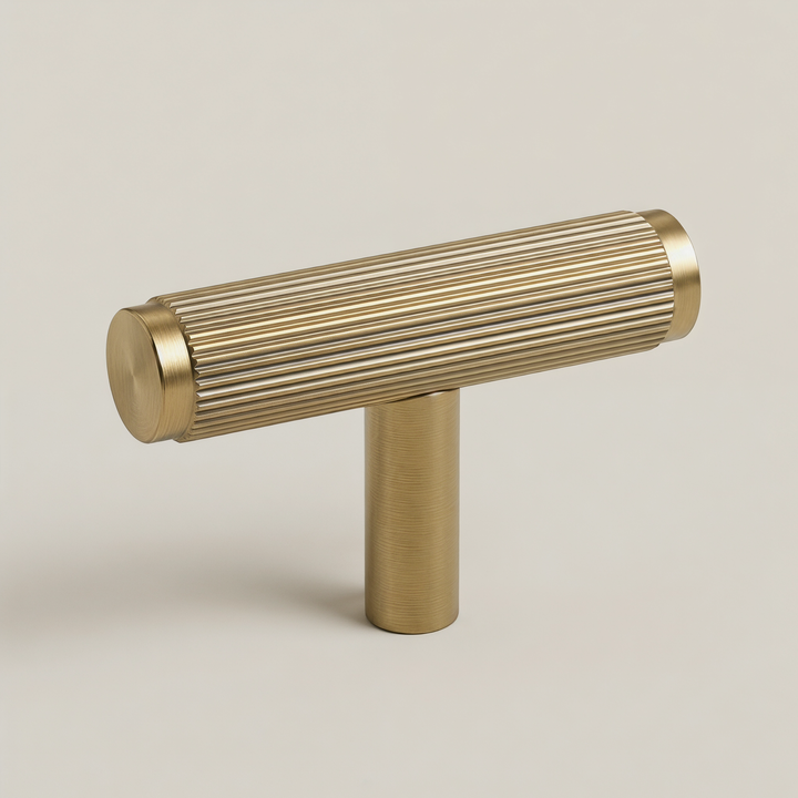 Aure Calder T-Bar Knob - Satin brass