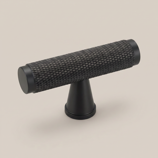 Aure Mercer T-Bar Knob - Knurled - Satin brass