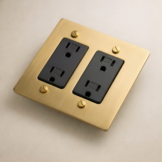 Satin Brass Duplex Outlet