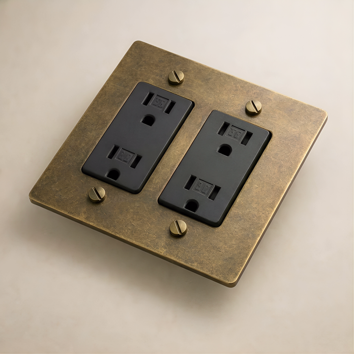 Aged Brass with Patina Duplex Outlet - 2G