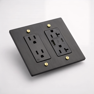 Ivory White & Brass Outlet + Outlet with USB-C & USB-A 2G