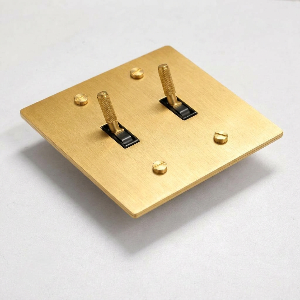 Satin Brass Toggle Switch - 2G