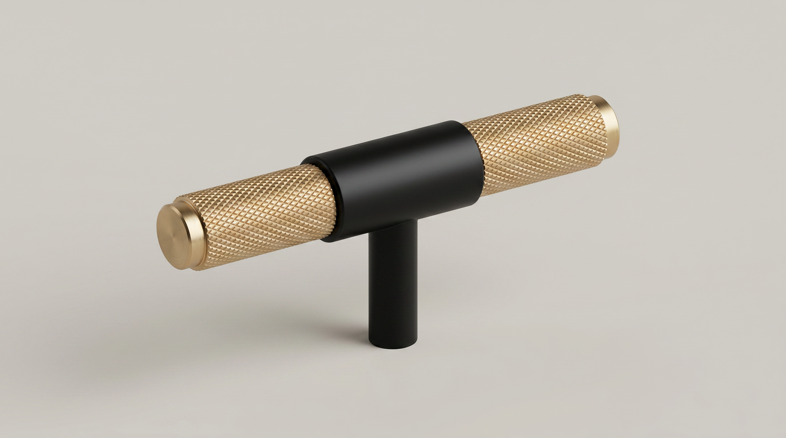 Aure Dalton T-Bar Knob – Matte Black / Brass