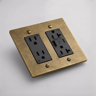 Ivory White & Brass Outlet + Outlet with USB-C & USB-A 2G