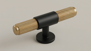 Aure Dalton T-Bar Knob – Matte Black / Brass