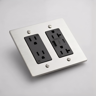 Ivory White & Brass Outlet + Outlet with USB-C & USB-A 2G
