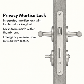 Privacy Mortise Lock door handle function schematic