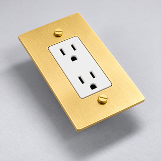Aure Maison Satin Brass · 1-Gang · Duplex – White — configuration render
