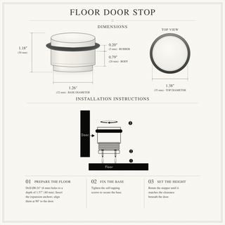 Knurled Adjustable Floor-Mounted Door Stoper